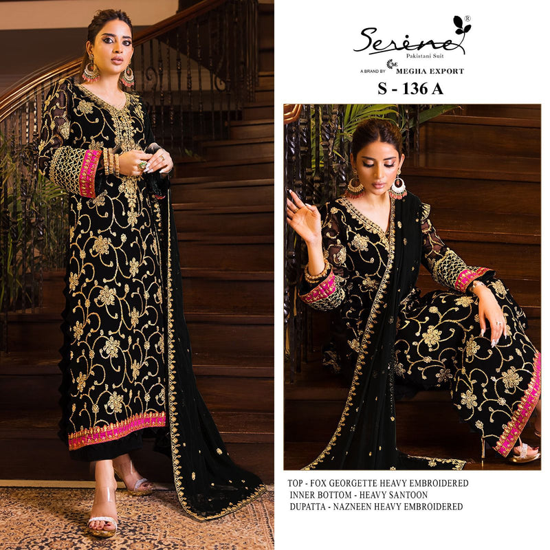 Serine S 136 A Fox Georgette Embroidered Salwar Suit