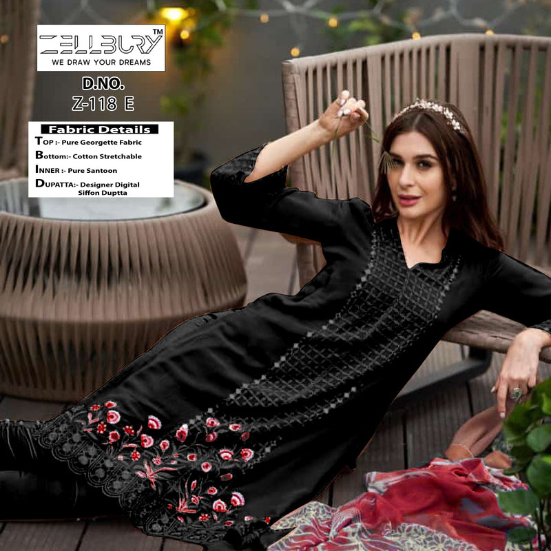 Zellbury Dno Z 118 Abcd Pure Georgette Embroidered Pret Collection