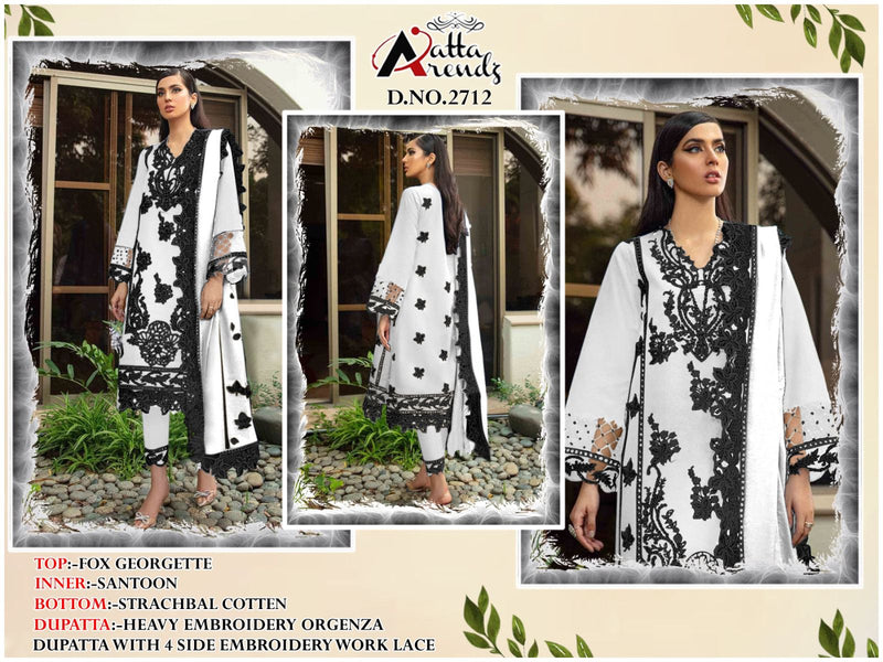 Atta Trendz Dno 2712 Pure Georgette Embroided Pret Collection