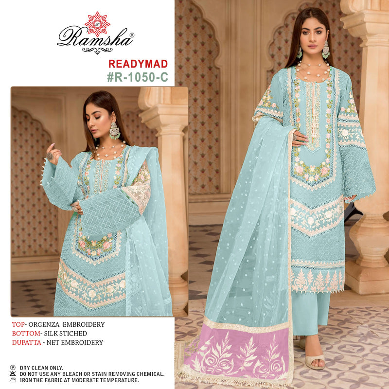 Ramsha R 1050 Organza Embroided Pret Collectionv