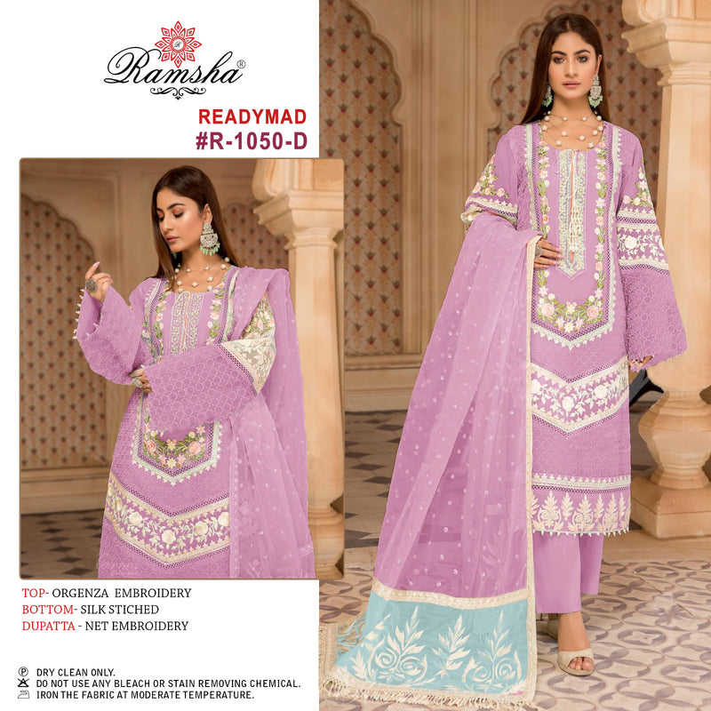 Ramsha R 1050 Organza Embroided Pret Collectionv