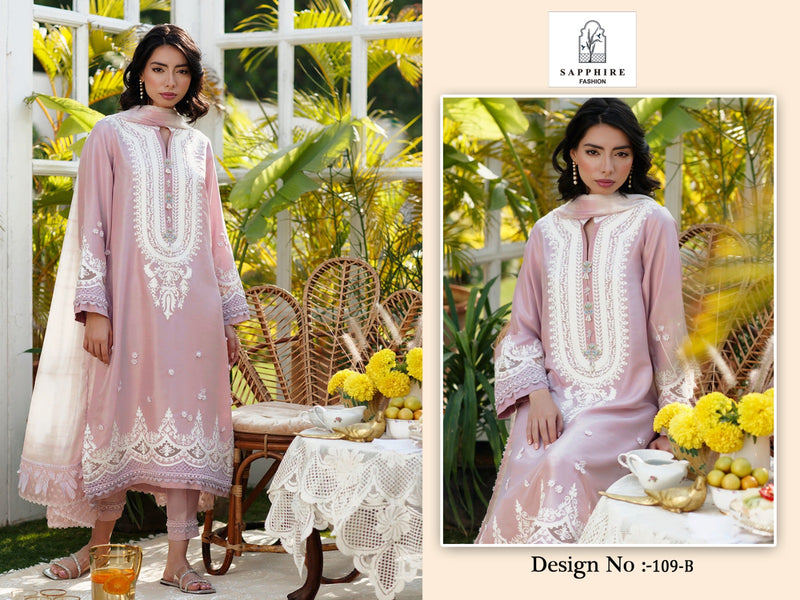 Sapphire Fashion Dno 109 A & B Jam Cotton Embroided Pret Collection