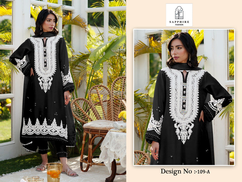 Sapphire Fashion Dno 109 A & B Jam Cotton Embroided Pret Collection