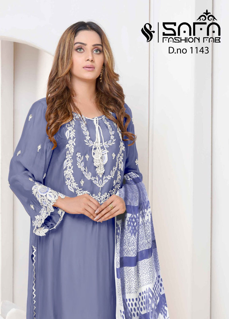 Safa Fashion Fab Dno 1143 Heavy Georgette Embroidered Pret Collection