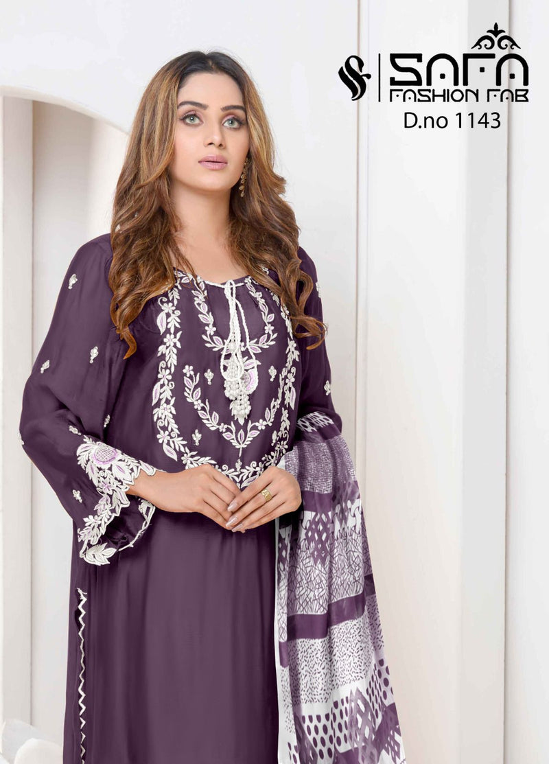 Safa Fashion Fab Dno 1143 Heavy Georgette Embroidered Pret Collection