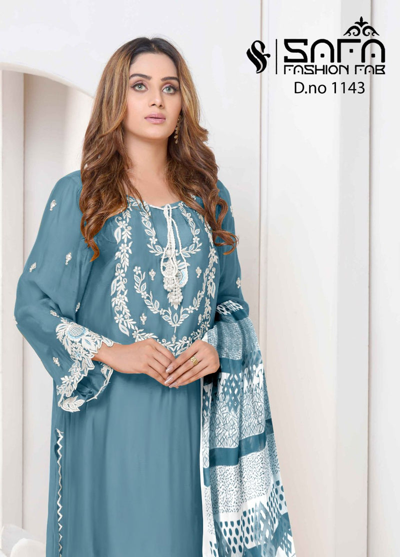 Safa Fashion Fab Dno 1143 Heavy Georgette Embroidered Pret Collection