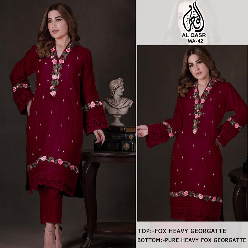 Al Qasr Ma 42 Pure Georgette Embroidery Pret Collection