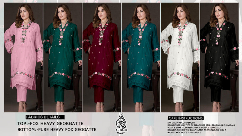 Al Qasr Ma 42 Pure Georgette Embroidery Pret Collection