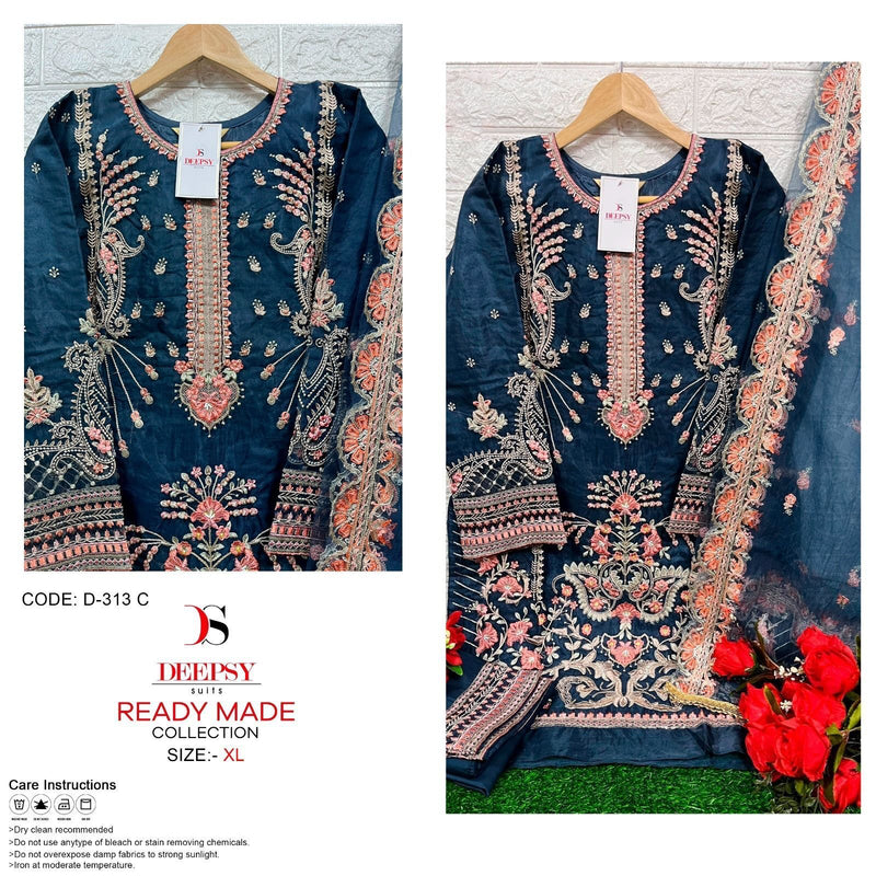 Deepsy Suits D 313 Abcd Pure Orgnaza Embroidery Pret Collecton