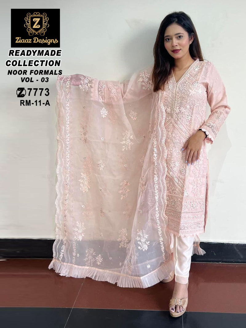 Ziaaz Designs Rm 11b Organza Embroidered Pret Collection