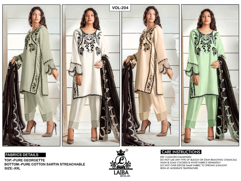 Laiba Designer Am Vol 204 Pure Georgette Pret Collection