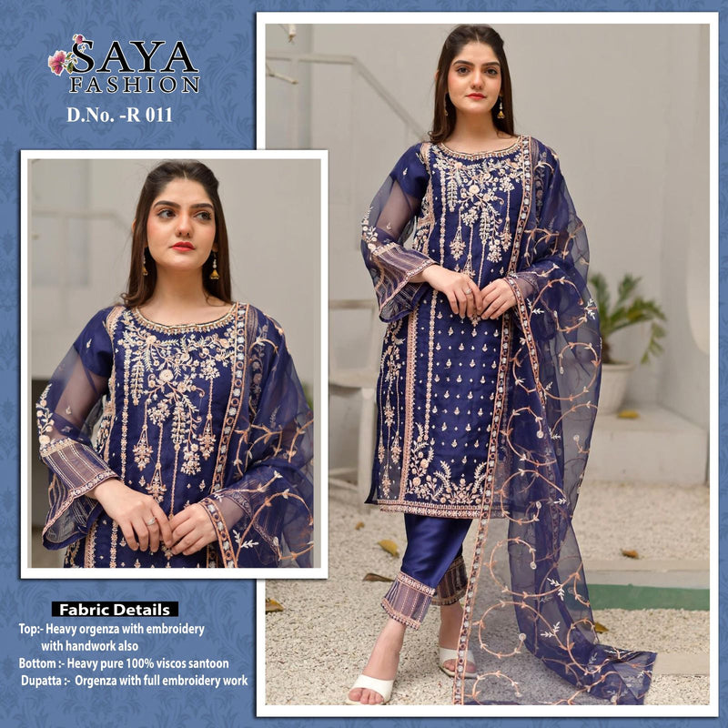 Saya Fashion R 011 Orgenza  Embroidered Pret Collection