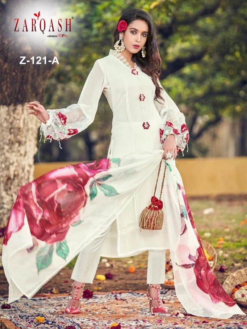 Zarqash Z 121 Fox Georgette Embroidered Pret Collection