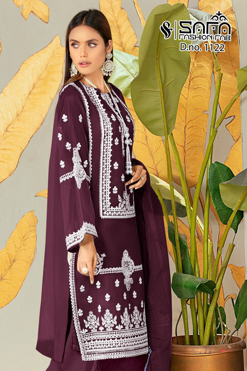 Safa Fashion Fab Dn 1122 Heavy Georgette Embroidered  Pret Collection