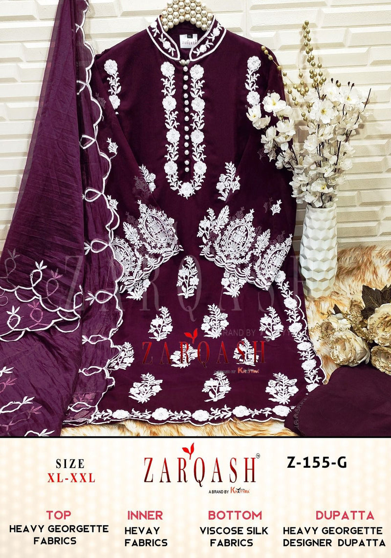 Zarqash Z 155 Fox Georgette Embroidered Pret Collection