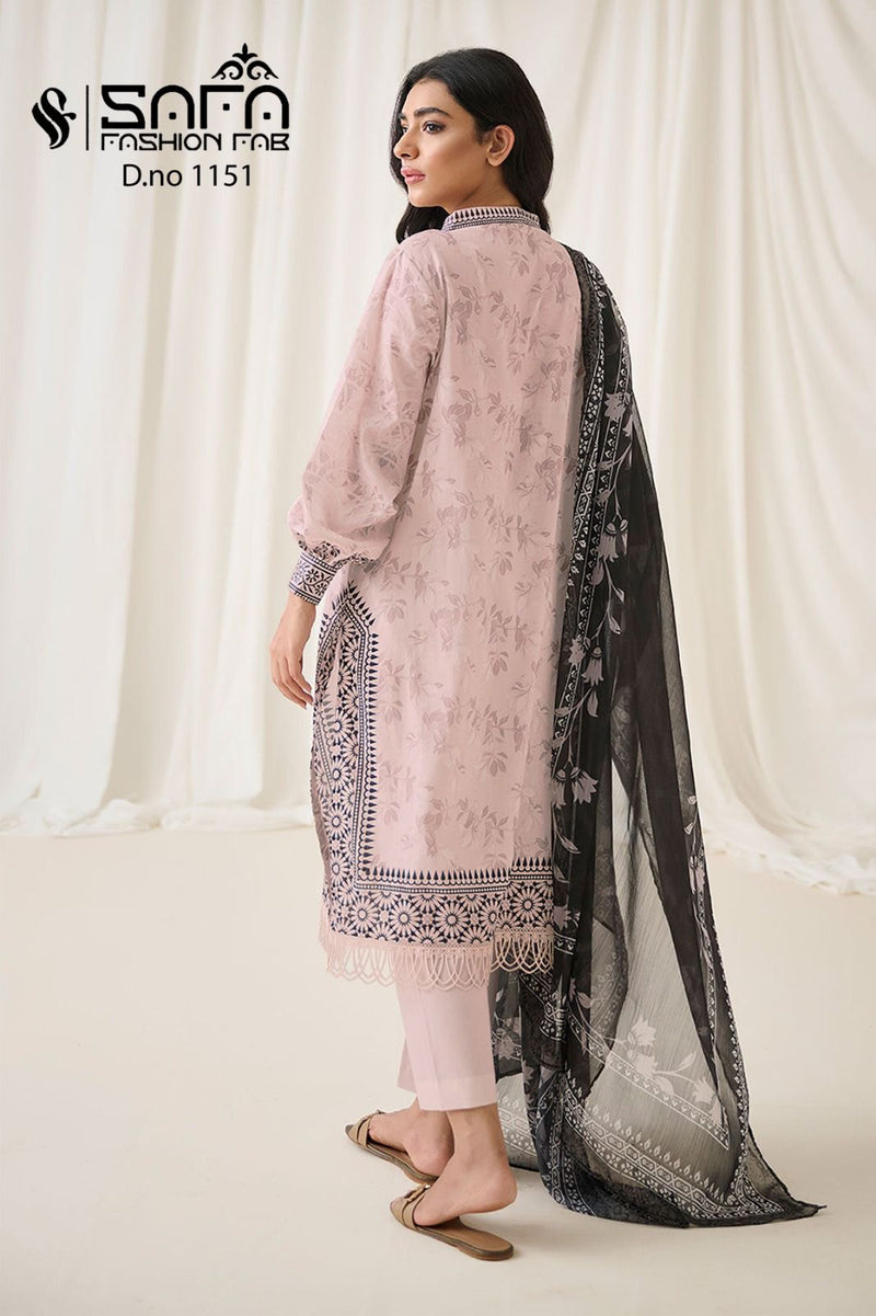 Safa Fashion Fab Dno 1151 Muslin Embroidered Pret Collection