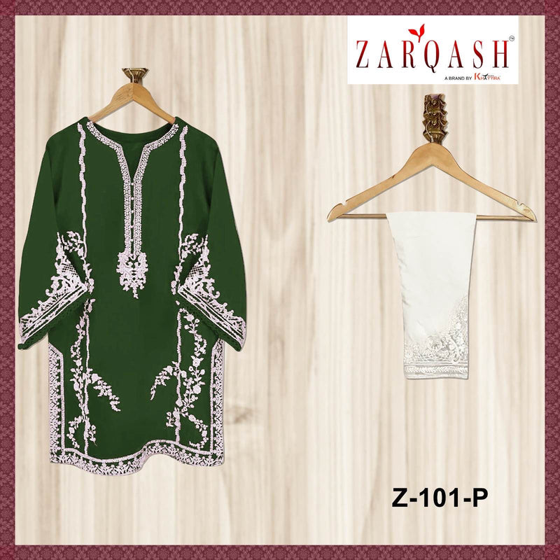 Zarqash Z 101 Fox Georgette Fancy Designer Ready Made Top With Bottom & Dupatta