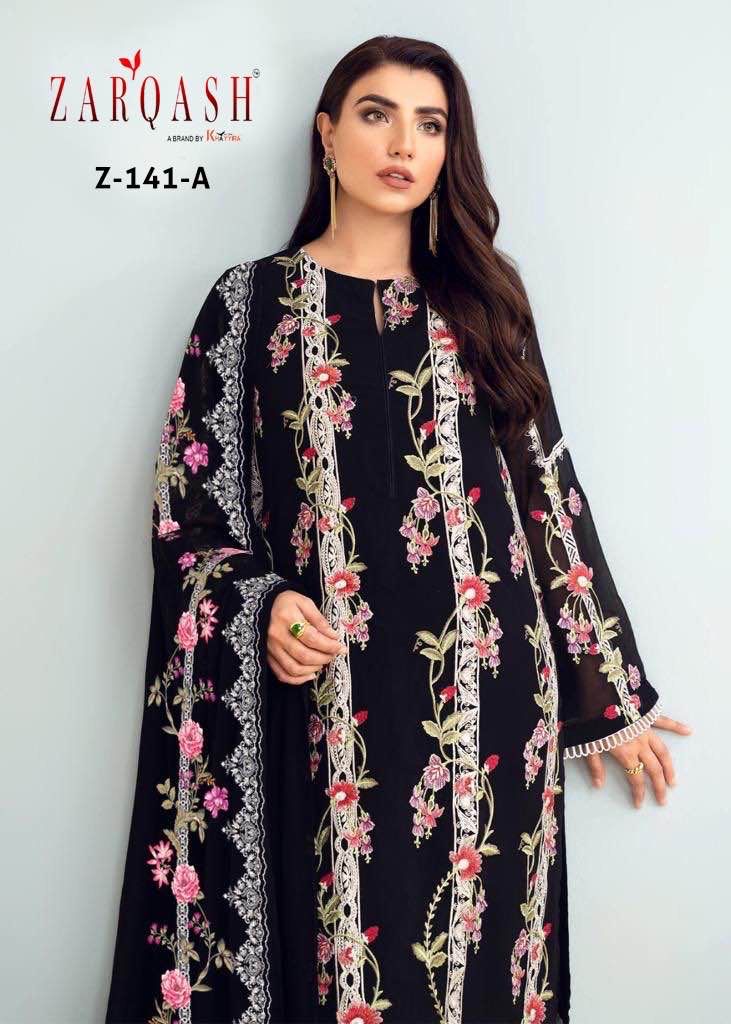 Zarqash Z 141 Georgette With Beautiful Designer Ready Made Pakistani Suits