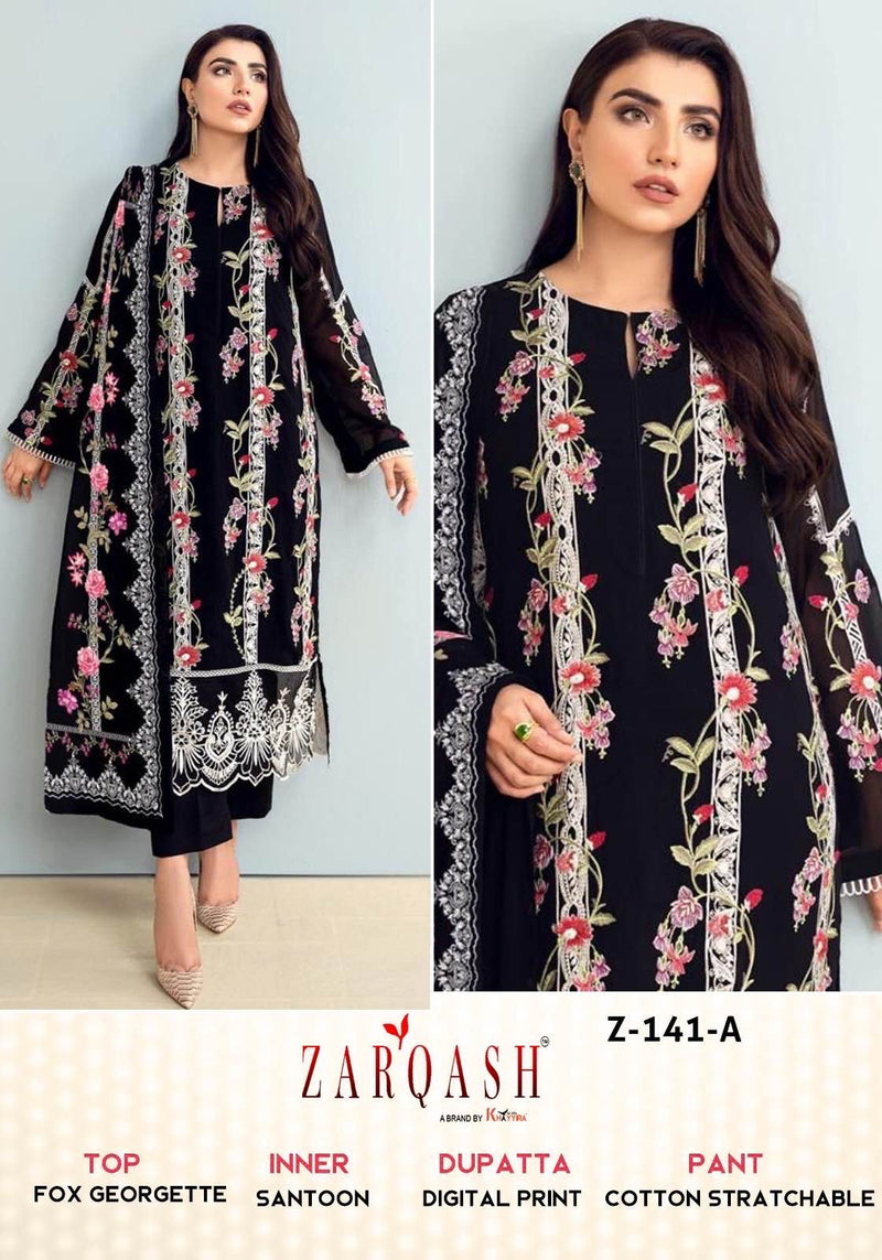 Zarqash Z 141 Georgette With Beautiful Designer Ready Made Pakistani Suits