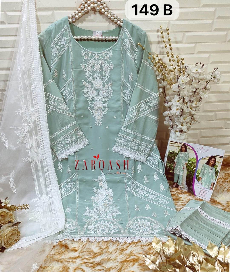 Zarqash Z 149 Georgette Beautiful Embroidery Designer Ready Made Suits