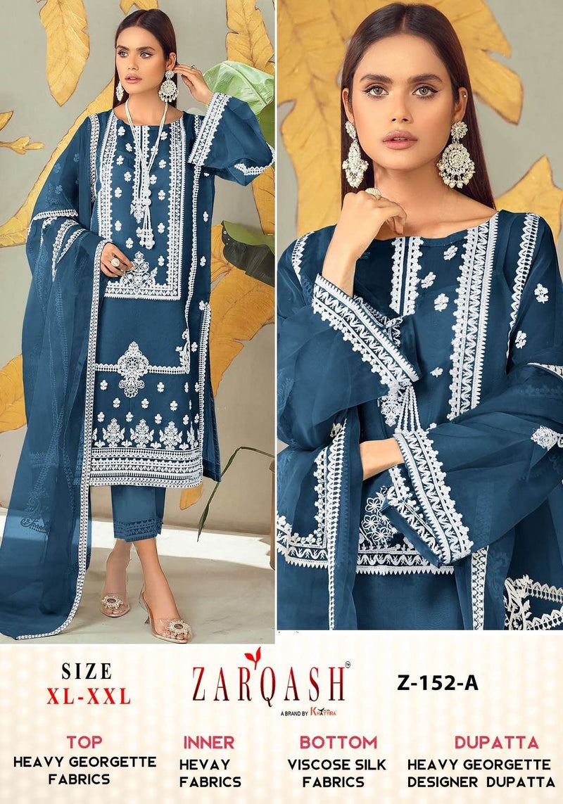 Zarqash Z 152 Georgette Fancy Designer Pakistani Kurti Pant & Dupatta Collection