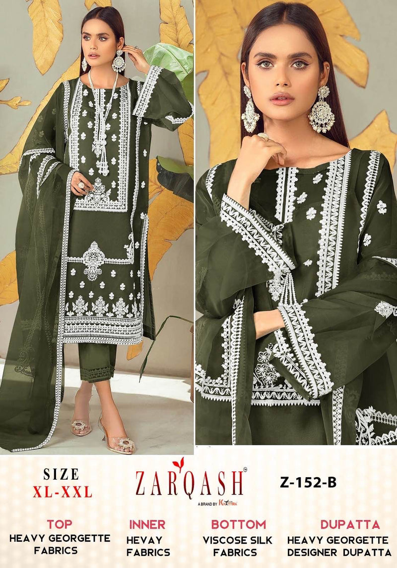 Zarqash Z 152 Georgette Fancy Designer Pakistani Kurti Pant & Dupatta Collection