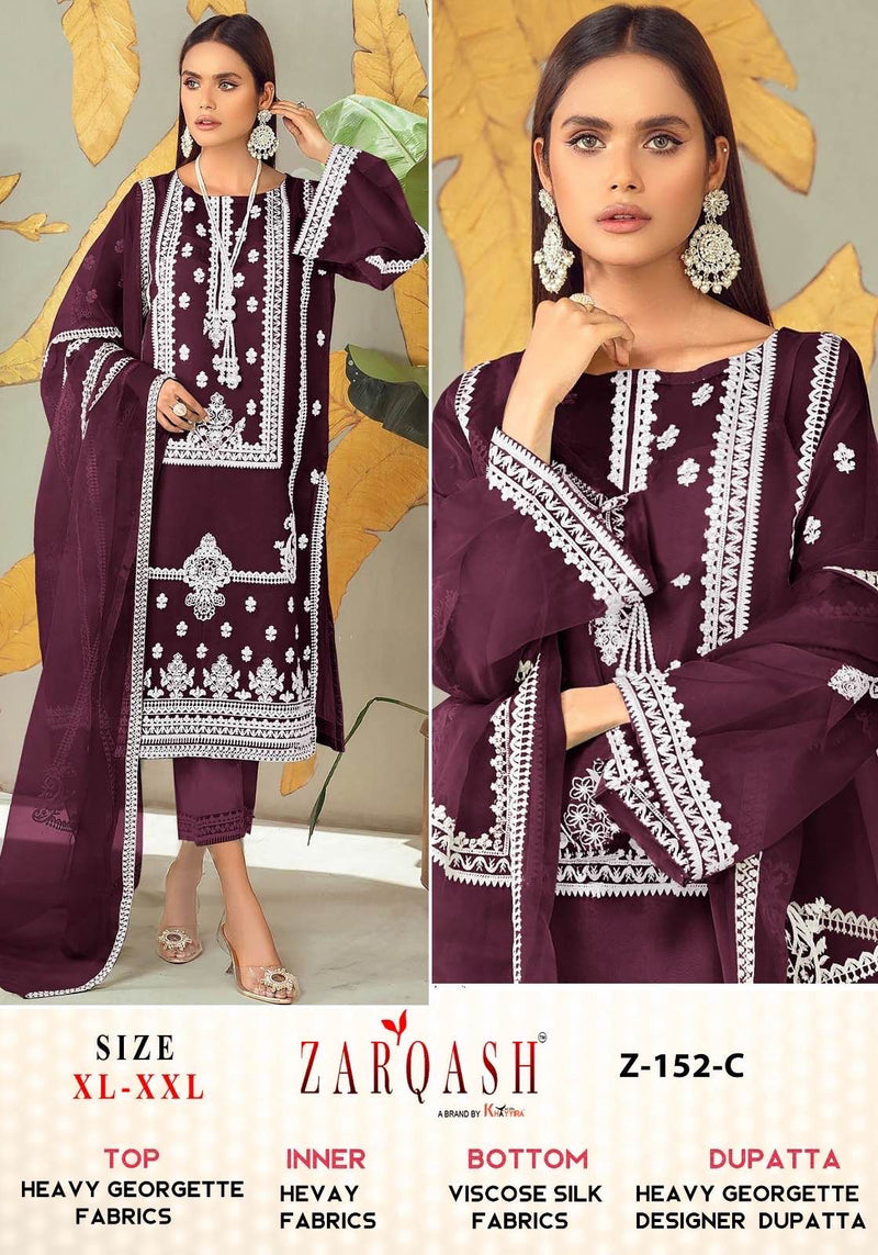 Zarqash Z 152 Georgette Fancy Designer Pakistani Kurti Pant & Dupatta Collection