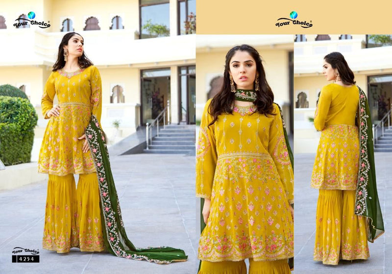 Your Choice Zaiyra Plus Blooming Georgette Heavy Designer Ready Made Sharara Suits