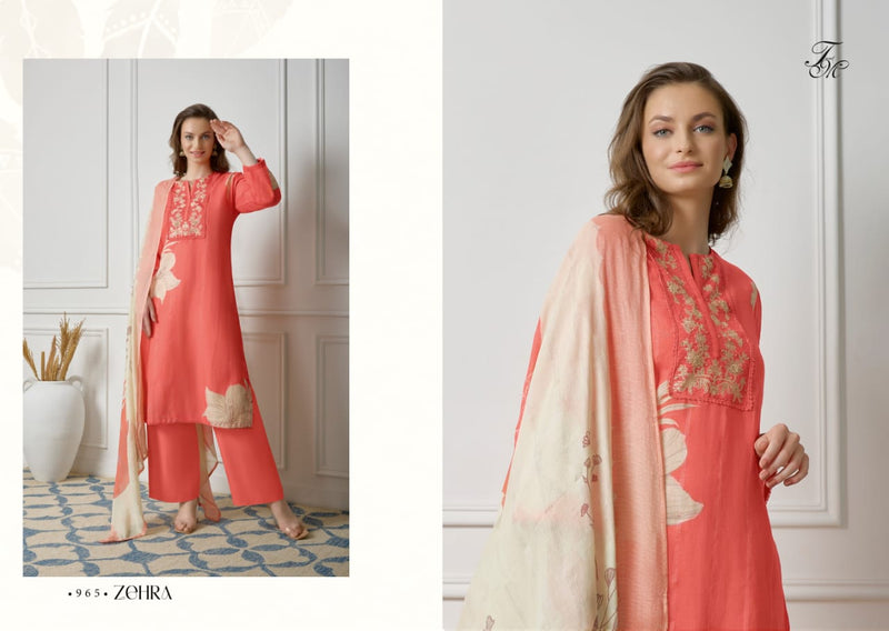 Sahiba Zehra Linen Digital Print With Schiffly Embroidery Designer Suits