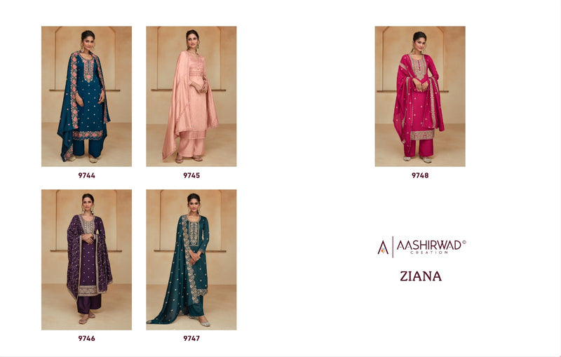 Aashirwad Creation Ziana Silk Embroidery Designer Salwar Suit Collection
