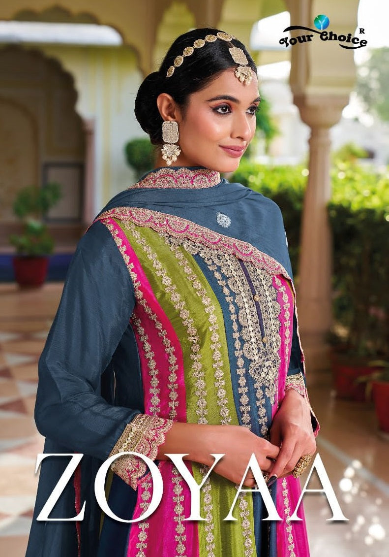 Your Choice Zoyaa Chinon Heavy Embroidery Designer Salwar Suit Collection