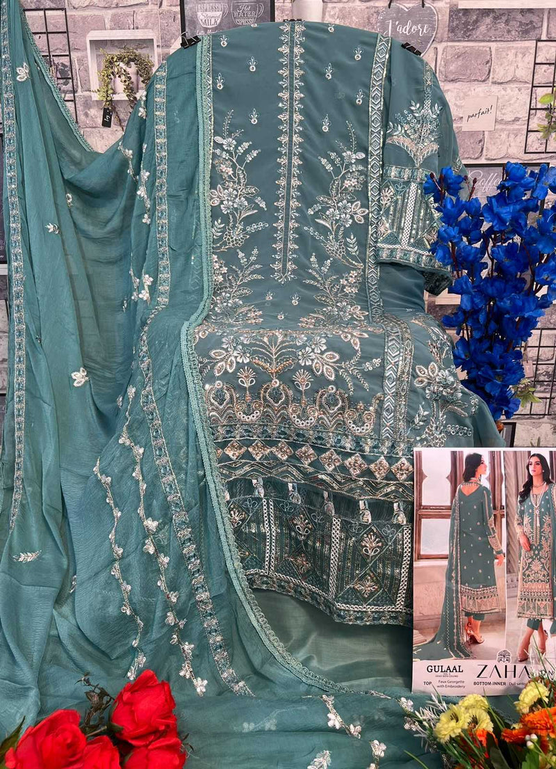Zaha Gulaal Vol 2 Georgette Heavy Embroidered Work Salwar Suit