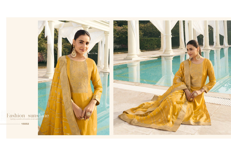 Zisa Fashion Olive Vol 2 Pure Taby Silk Weaving Jacquard Work Salwar Suit