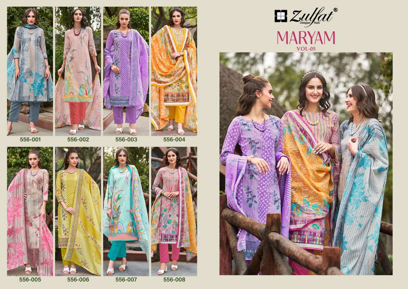 Zulfat Designer Suits Maryam Vol 5 Pure Cotton Exlusive Print Salwar Suit