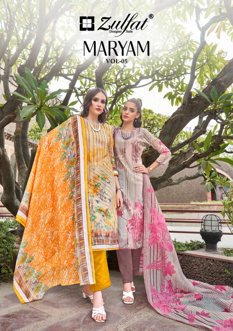 Zulfat Designer Suits Maryam Vol 5 Pure Cotton Exlusive Print Salwar Suit