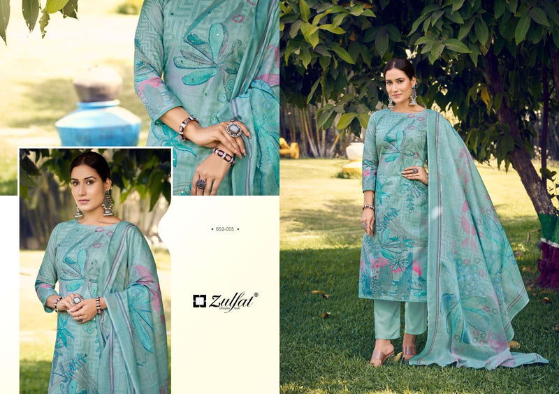 Zulfat Designer Suits Summer Breeze Vol 2 Pure Cotton Handwork Salwar Suit