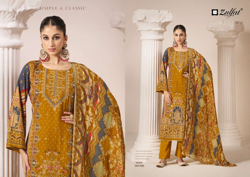 Zulfat Designer Suits Aayat Vol 9 Pure Viscose Rayon Handwork Salwar Suit