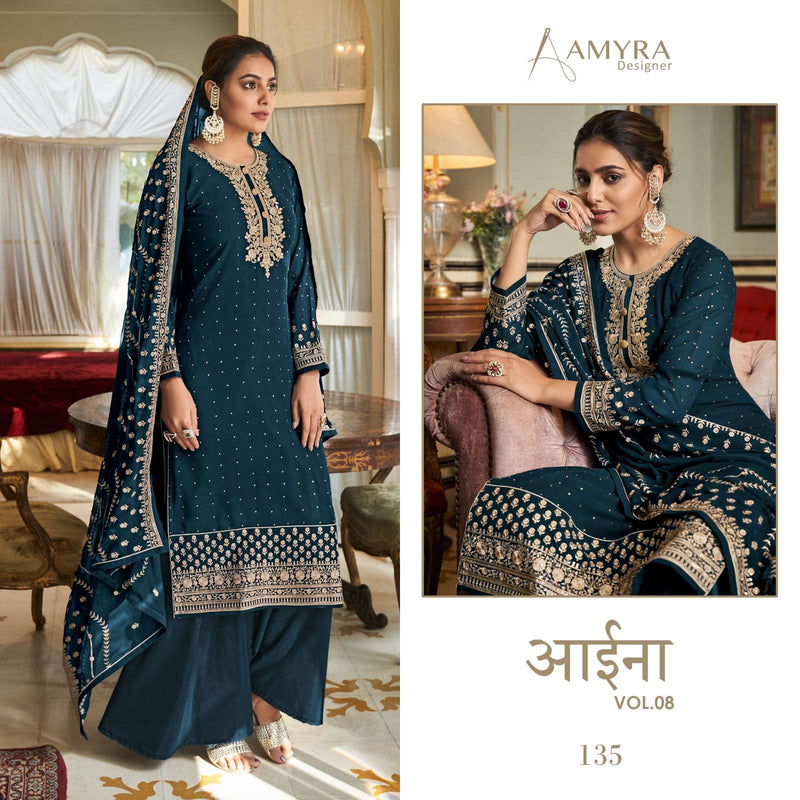 Aaina Vol 8 By Amyra Georgette Embroidery Dresses
