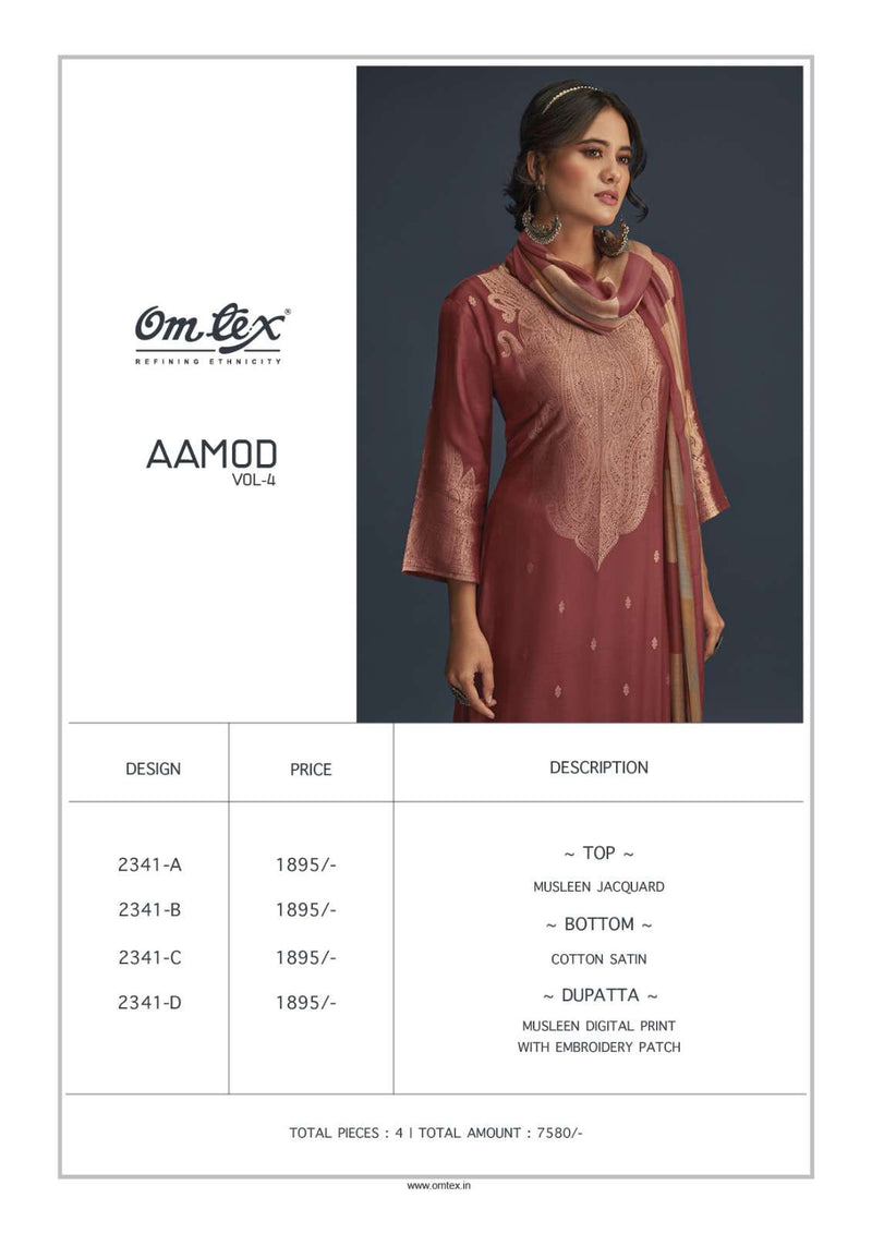 Aamod Vol 4 By Omtex Amazing Festive Wear Salwar Kameez