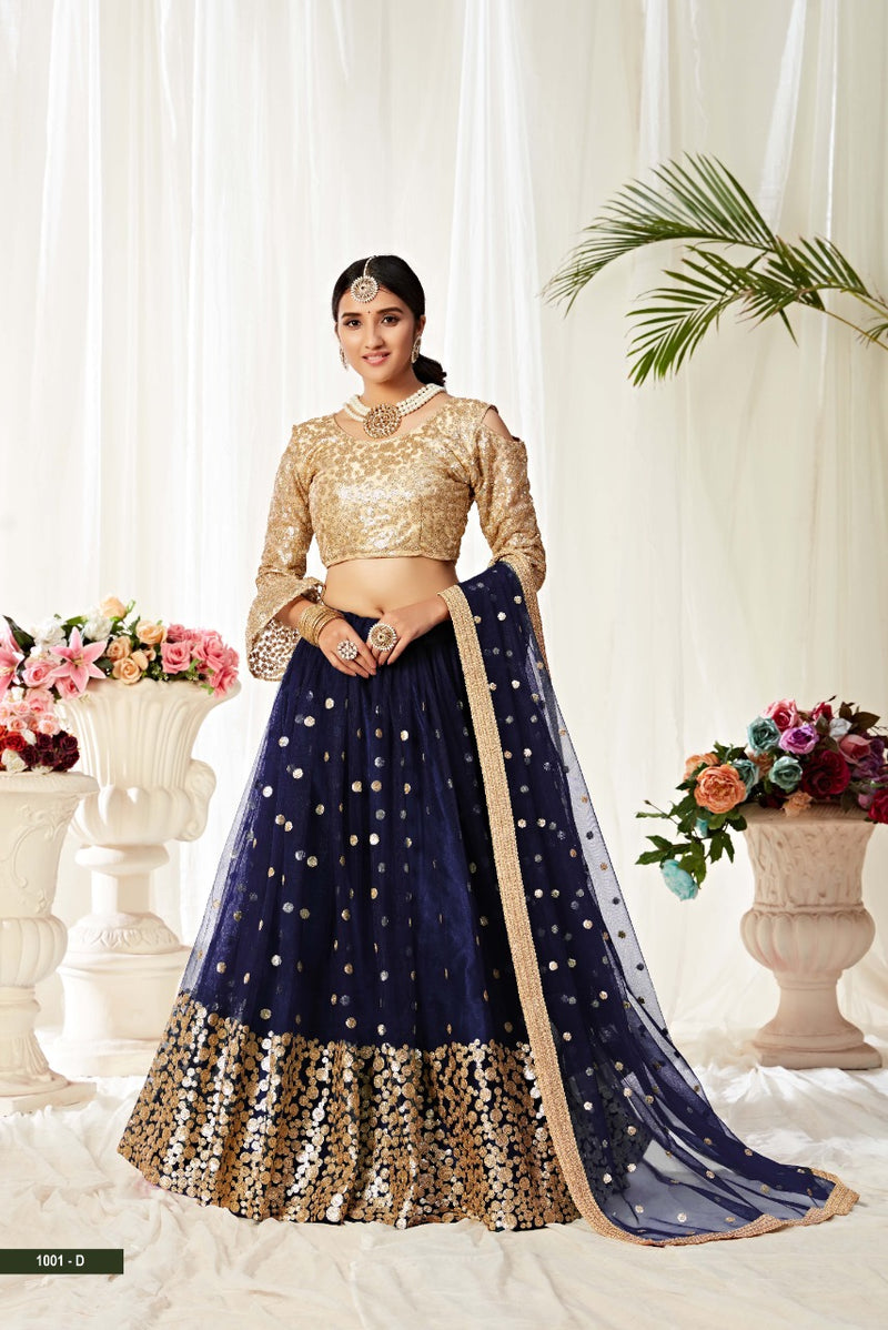Aawiya Official 1001 Colors Net Fancy Look Lehnga Choli Collection