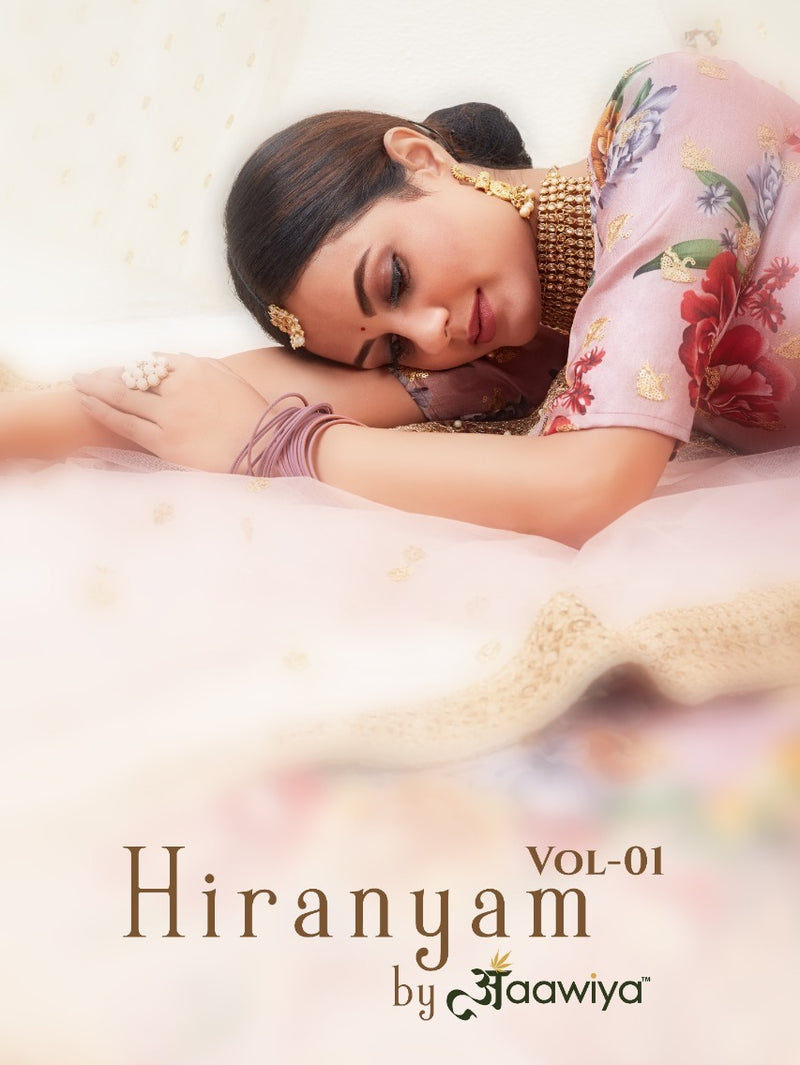 Aawiya Official Hiranyam Vol 1 Banhlori Silk Satin Bridal Lehnga Choli Collection