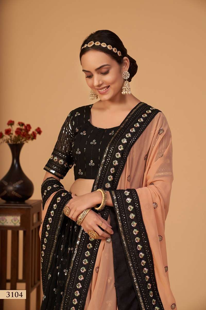 Aawiya Sanaya Vol 1 New Trending Georgette Lehnaga Choli With Contrast Dupatta