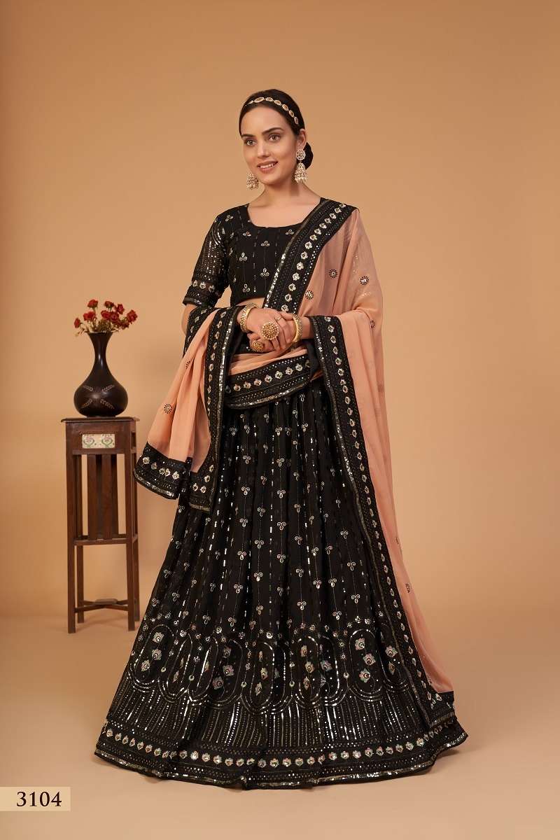 Aawiya Sanaya Vol 1 New Trending Georgette Lehnaga Choli With Contrast Dupatta