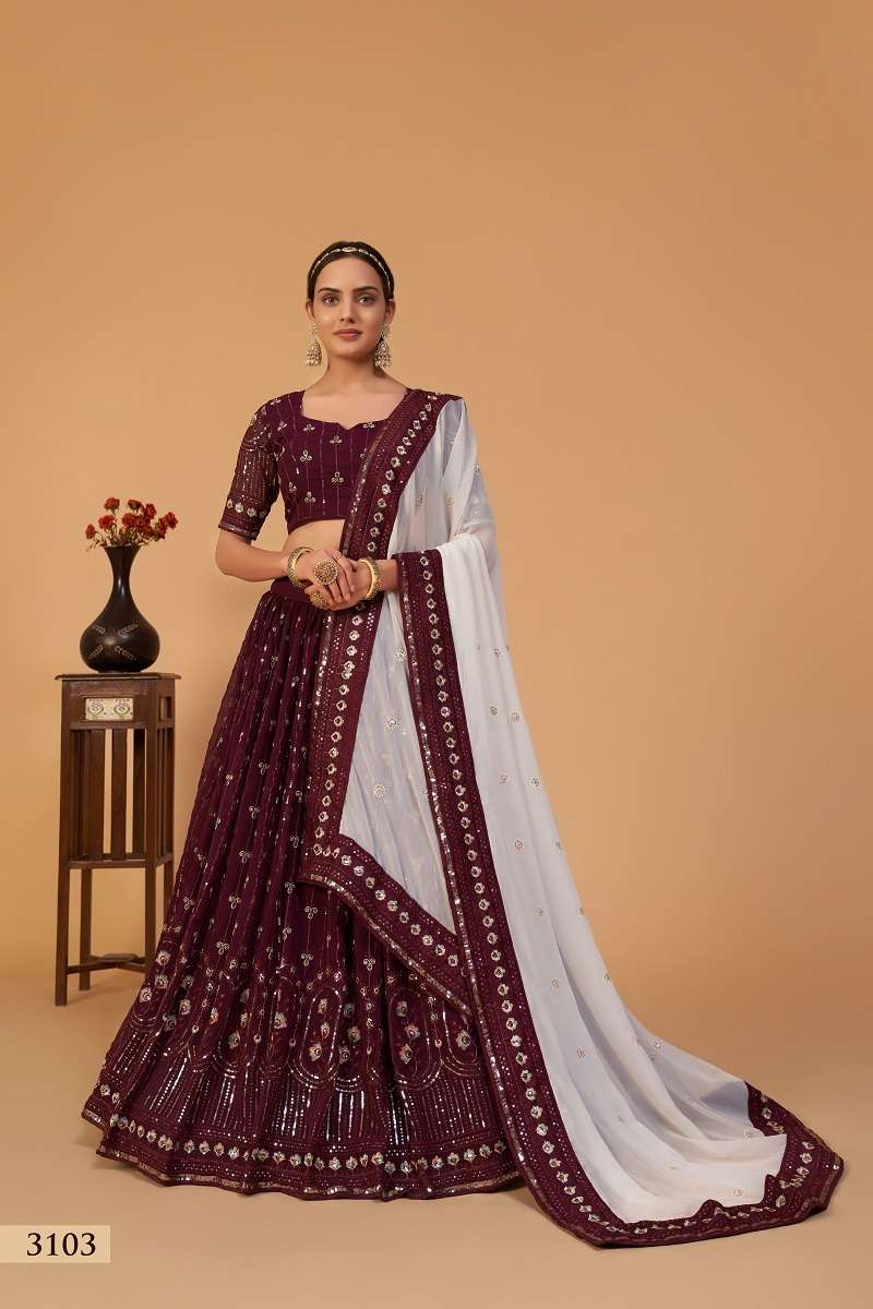 Aawiya Sanaya Vol 1 New Trending Georgette Lehnaga Choli With Contrast Dupatta