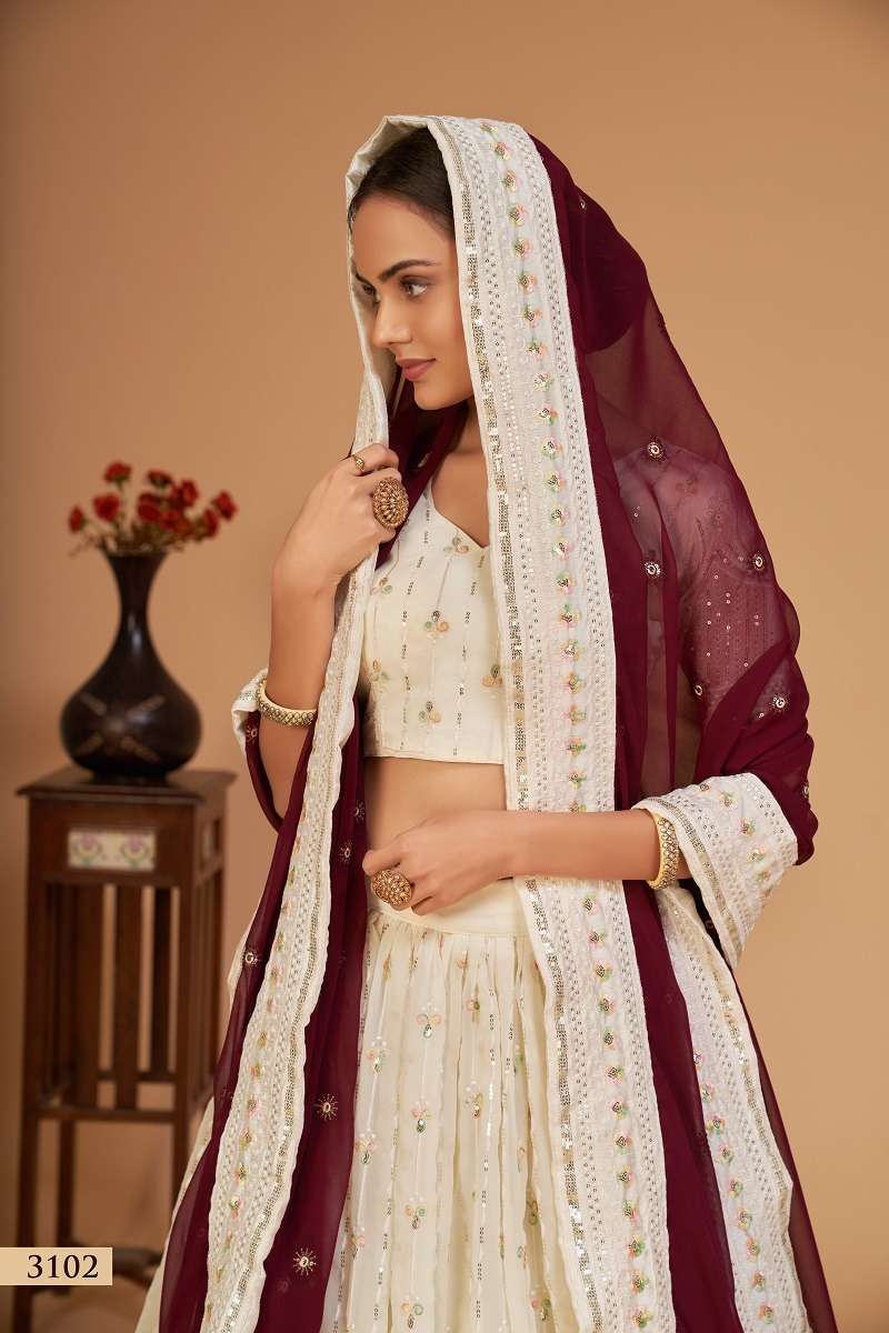 Aawiya Sanaya Vol 1 New Trending Georgette Lehnaga Choli With Contrast Dupatta