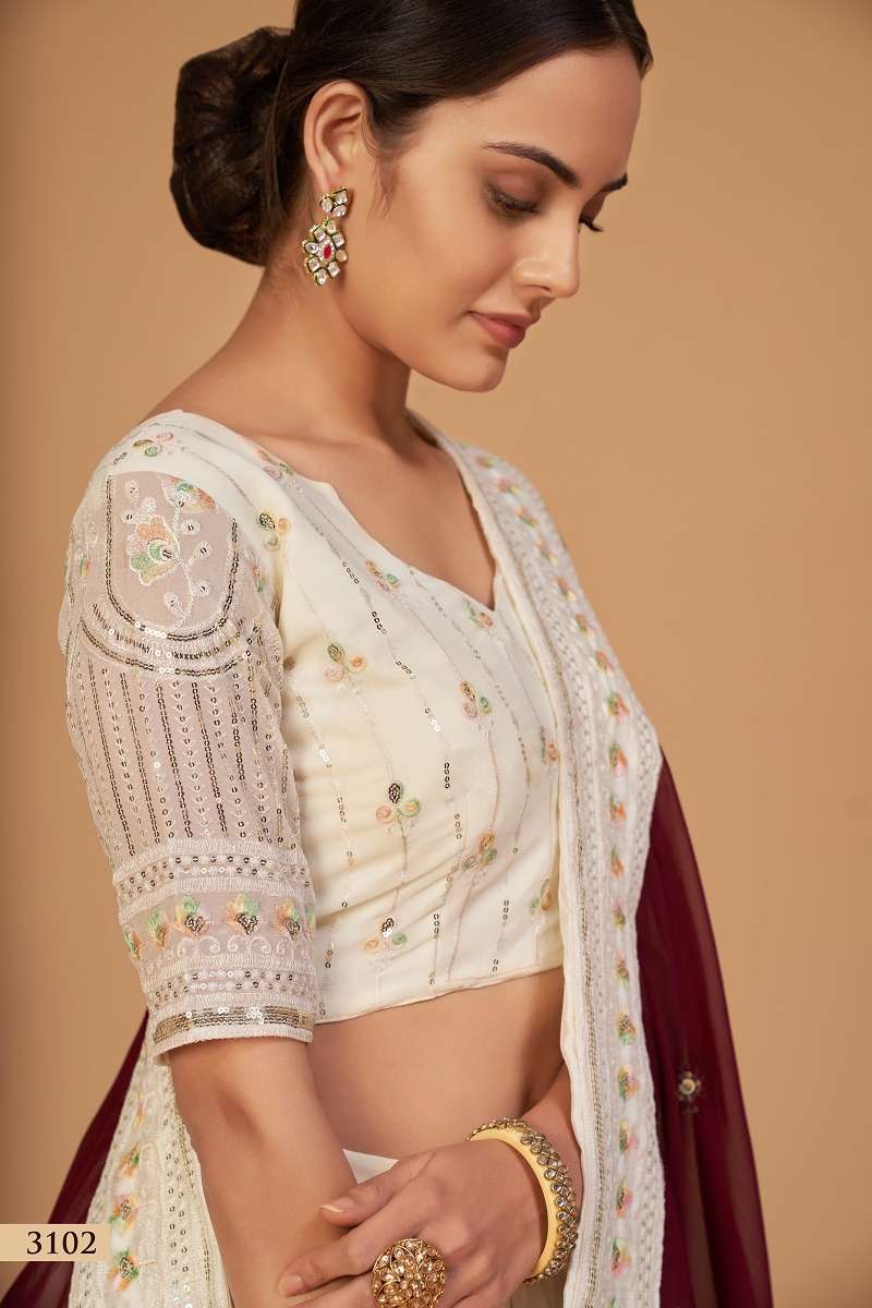 Aawiya Sanaya Vol 1 New Trending Georgette Lehnaga Choli With Contrast Dupatta