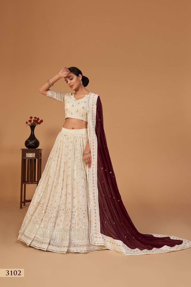 Aawiya Sanaya Vol 1 New Trending Georgette Lehnaga Choli With Contrast Dupatta