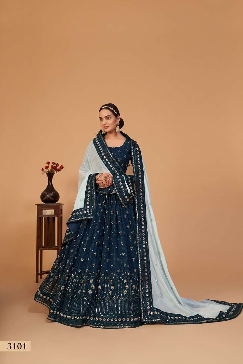 Aawiya Sanaya Vol 1 New Trending Georgette Lehnaga Choli With Contrast Dupatta