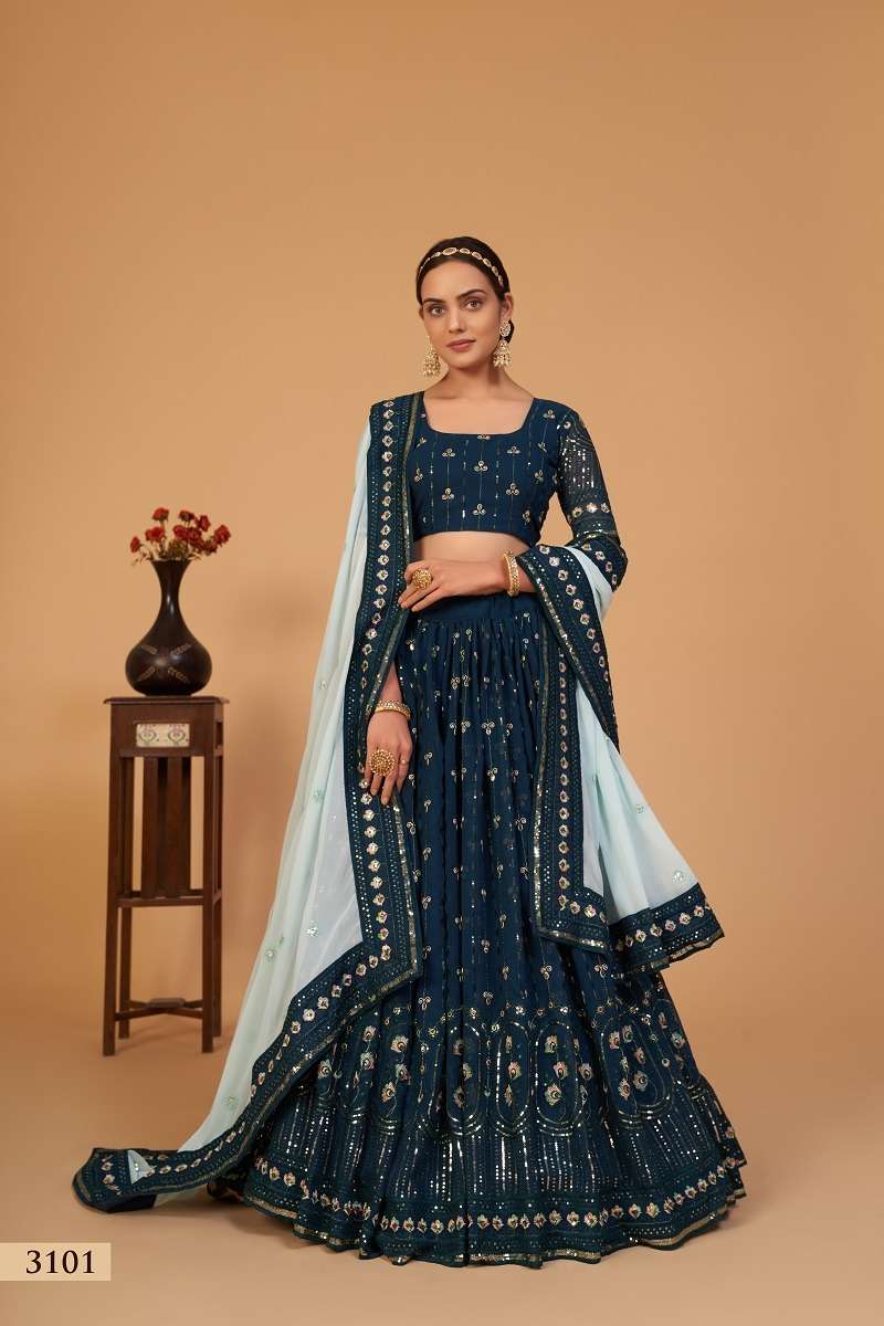 Aawiya Sanaya Vol 1 New Trending Georgette Lehnaga Choli With Contrast Dupatta