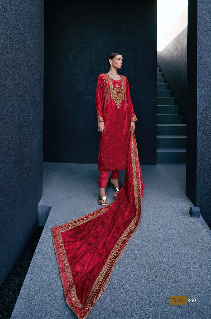 Aiqa Lifestyle Edinburgh Velvet Neck Work Pakistani Salwar Suits